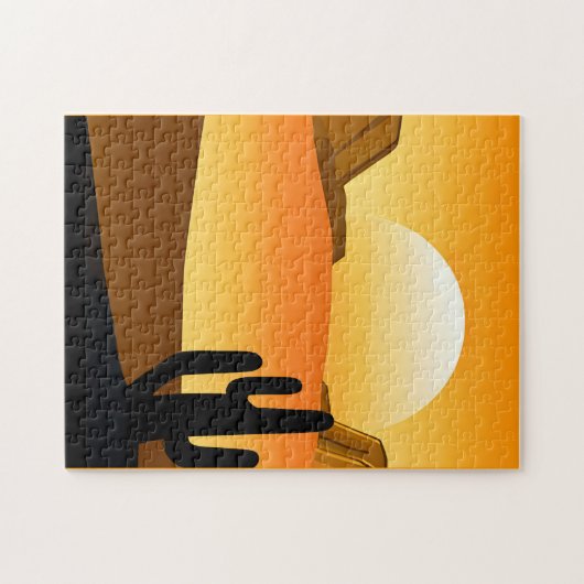 南西部の砂漠の夕日とメサス ジグソーパズル (横)