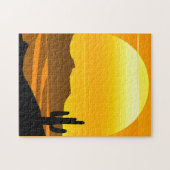 南西部の砂漠の夕日とメサス ジグソーパズル (横)