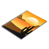 南西部の砂漠の夕日とメサス ノートブック (左側)