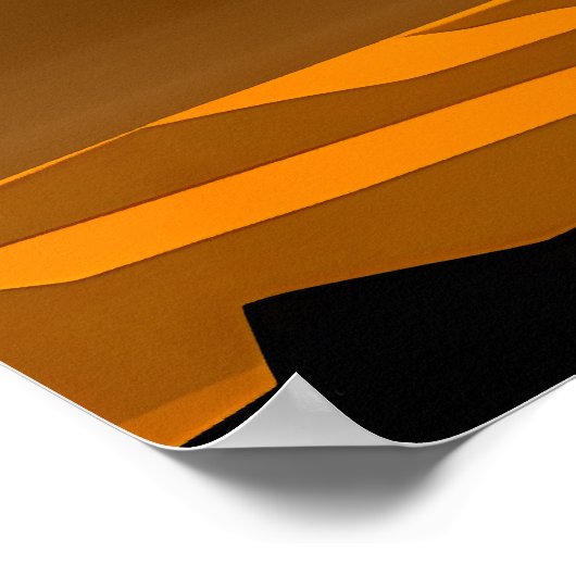 南西部の砂漠の夕日とメサス ポスター (角)