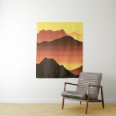 南西部の砂漠の夕日（山あり） タペストリー (インサイチュ)