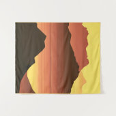 南西部の砂漠の夕日（山あり） タペストリー (正面(横))