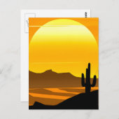 南西部の砂漠の夕日（山あり） ポストカード (正面/裏面)
