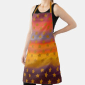 南西部の砂漠の星とストライプの抽象芸術アート エプロン (インサイチュ)