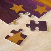 南西部の砂漠の星とストライプの抽象芸術アート ジグソーパズル (側面)