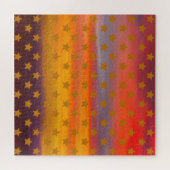 南西部の砂漠の星とストライプの抽象芸術アート ジグソーパズル (横)