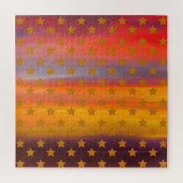 南西部の砂漠の星とストライプの抽象芸術アート ジグソーパズル