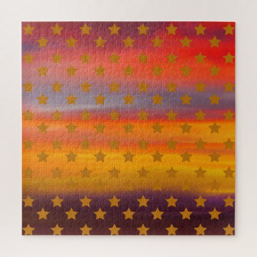 南西部の砂漠の星とストライプの抽象芸術アート ジグソーパズル (縦)