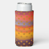 南西部の砂漠の星とストライプの抽象芸術アート スリム缶クーラー (Seltzer裏面)