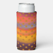 南西部の砂漠の星とストライプの抽象芸術アート スリム缶クーラー (Seltzer正面)