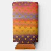 南西部の砂漠の星とストライプの抽象芸術アート スリム缶クーラー (裏面)