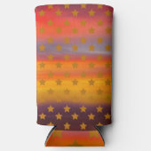 南西部の砂漠の星とストライプの抽象芸術アート スリム缶クーラー (正面)