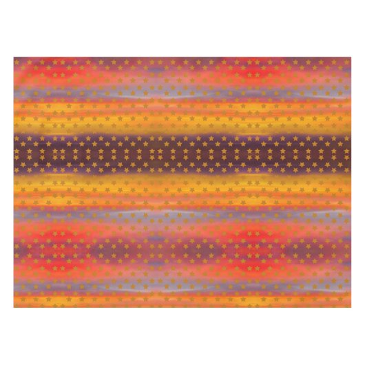 南西部の砂漠の星とストライプの抽象芸術アート テーブルクロス (正面(横))