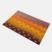 南西部の砂漠の星とストライプの抽象芸術アート ドアマット (アングル)