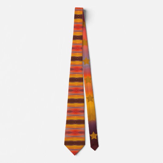 南西部の砂漠の星とストライプの抽象芸術アート ネクタイ (正面)