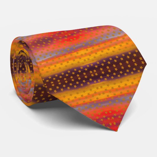 南西部の砂漠の星とストライプの抽象芸術アート ネクタイ (ロール)