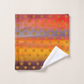 南西部の砂漠の星とストライプの抽象芸術アート バスタオルセット (ウォッシュタオル)