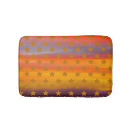 南西部の砂漠の星とストライプの抽象芸術アート バスマット