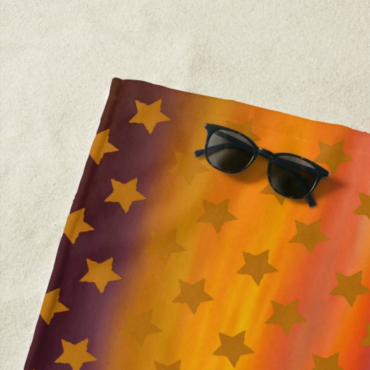 南西部の砂漠の星とストライプの抽象芸術アート ビーチタオル (インサイチュ)