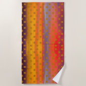 南西部の砂漠の星とストライプの抽象芸術アート ビーチタオル (正面)