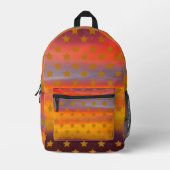 南西部の砂漠の星とストライプの抽象芸術アート プリントバックパック (正面)