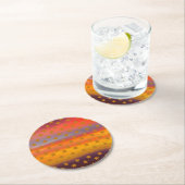 南西部の砂漠の星とストライプの抽象芸術アート ラウンドペーパーコースター (インサイチュ)