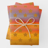 南西部の砂漠の星とストライプの抽象芸術アート ラッピングペーパーシート (インサイチュ)