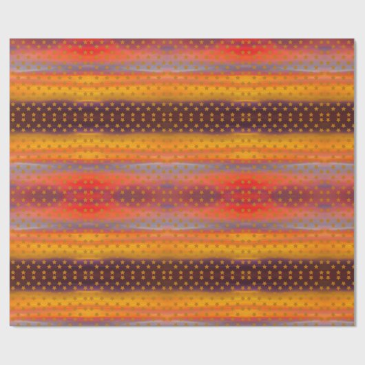 南西部の砂漠の星とストライプの抽象芸術アート ラッピングペーパー (フラット)