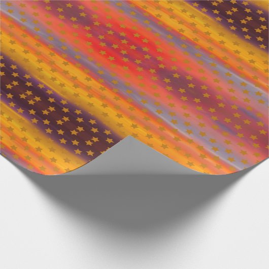 南西部の砂漠の星とストライプの抽象芸術アート ラッピングペーパー (角)