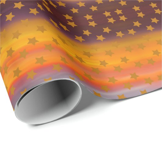 南西部の砂漠の星とストライプの抽象芸術アート ラッピングペーパー (ロールコーナー)