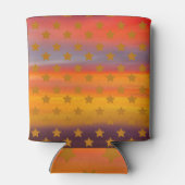 南西部の砂漠の星とストライプの抽象芸術アート 缶クーラー (裏面)