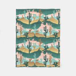 南西部の砂漠の風景 フリースブランケット