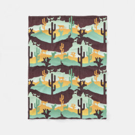 南西部の砂漠の風景 フリースブランケット