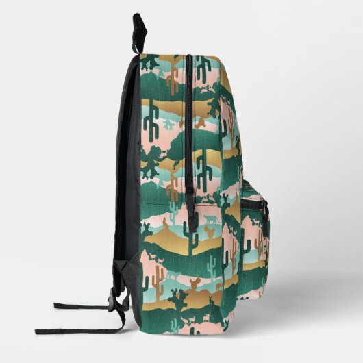 南西部の砂漠の風景 プリントバックパック (左)