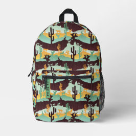 南西部の砂漠の風景 プリントバックパック