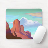 南西部の砂漠山岳地帯ミニマリストアート マウスパッド (マウス)