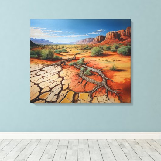 南西部の砂漠延伸キャンバス印刷 キャンバスプリント (インサイチュ (ウッドフロア))