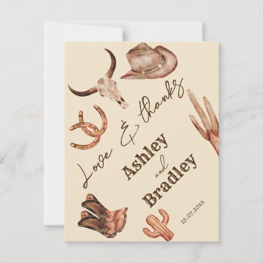 南西部の結婚牧場の写感謝してい真 出欠カード (正面)