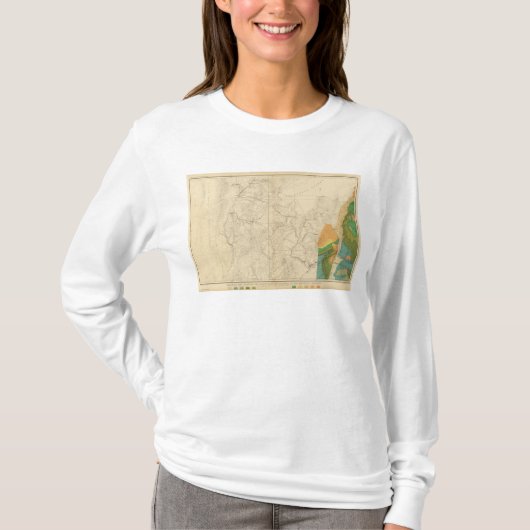 南西部の部分を示す地質地図 Tシャツ (正面)