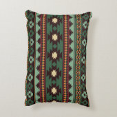 南西部の部族のグリーンブラウン アクセントクッション (裏面(縦))
