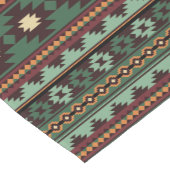 南西部の部族のグリーンブラウン ショートテーブルランナー (コーナー)