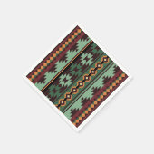 南西部の部族のグリーンブラウン スタンダードカクテルナプキン (角)
