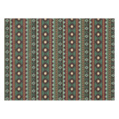 南西部の部族のグリーンブラウン テーブルクロス (正面(横))