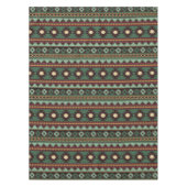 南西部の部族のグリーンブラウン テーブルクロス (正面)