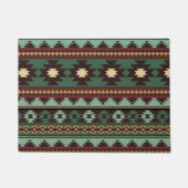 南西部の部族のグリーンブラウン ドアマット (正面)