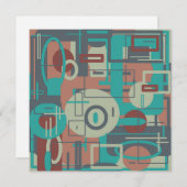 南西部の部族幾何学模様抽象アート ノートカード (正面/裏面)