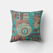 南西部の部族幾何学模様抽象芸術アート クッション (裏面)