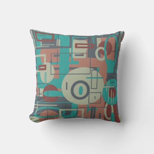 南西部の部族幾何学模様抽象芸術アート クッション (正面)