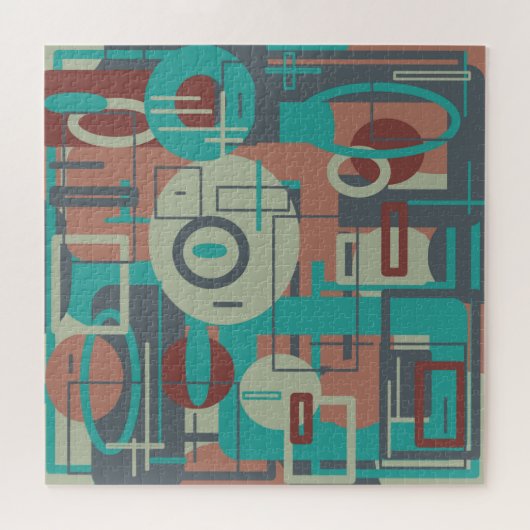 南西部の部族幾何学模様抽象芸術アート ジグソーパズル (横)