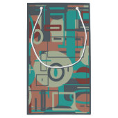 南西部の部族幾何学模様抽象芸術アート スモールペーパーバッグ (裏面)